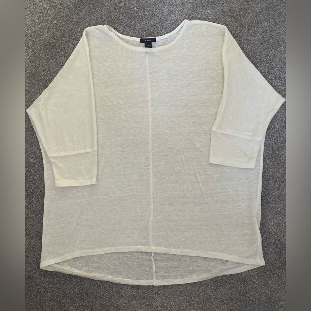 Alfani Women's Cream 3/4 Length Sleeve Top